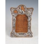 An Edwardian silver mounted oak photograph frame, Birmingham, 1904, makers mark of JA&S, with