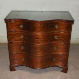 An early 20th century George III style mahogany serpentine chest, the shaped top above four long
