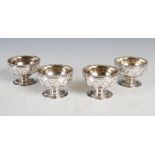 A set of four Edwardian silver salts, London, 1905, makers mark of DW over JW for Daniel & John