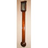 An early 19th century mahogany, ebony and boxwood lined stick barometer, C. Altria, Aberdeen, with