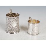 Two Victorian silver christening mugs, comprising; a Victorian silver christening mug, Edinburgh,