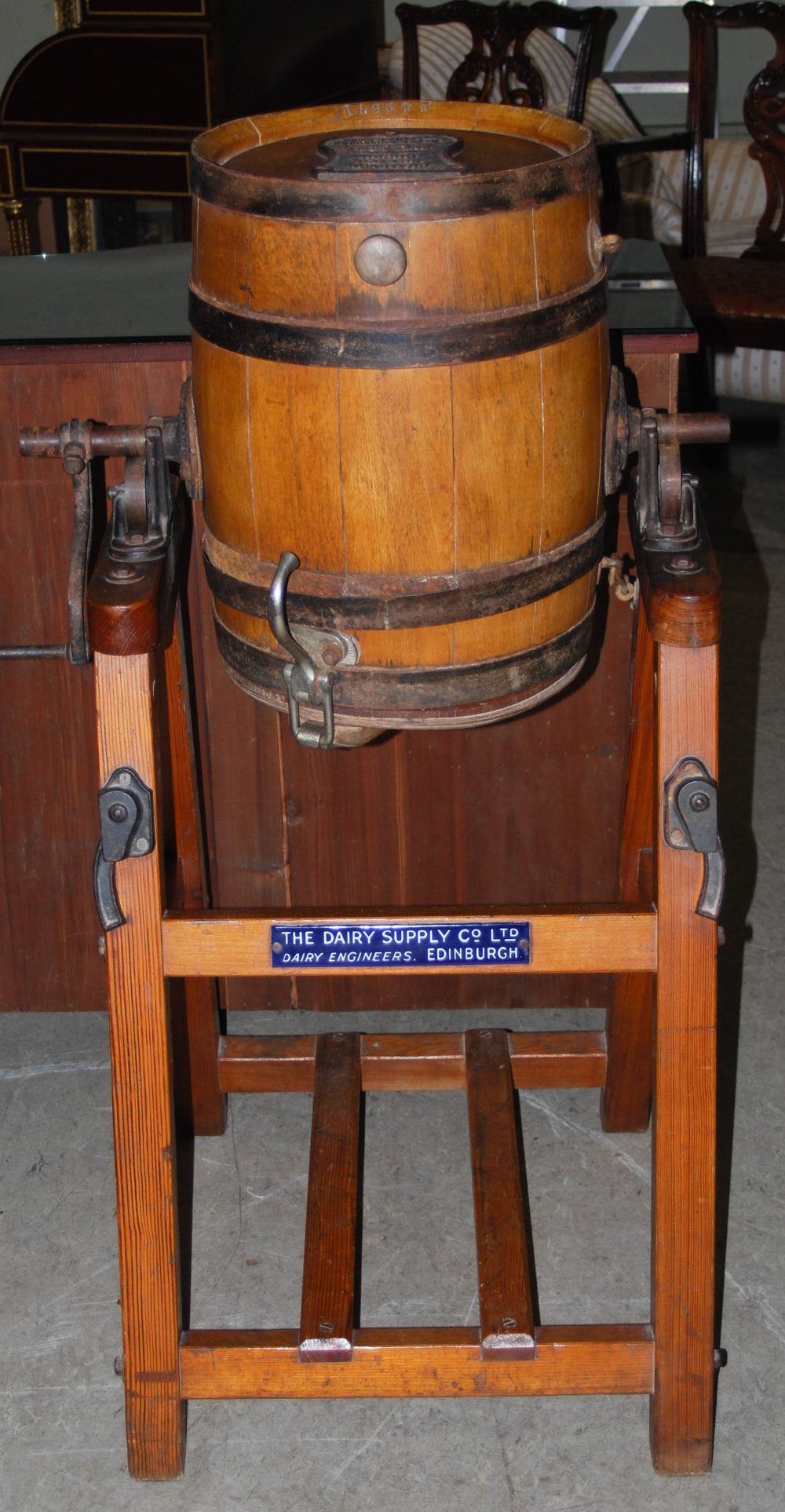 An early 20th century 'CHAMPION BUTTER CHURN' manufactured by The Diary Supply Co. Ltd., London,