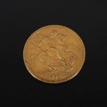 A Victorian gold sovereign, dated 1891.
