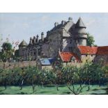 AR John A. S. Gray RSW (1877-1957) Falkland Palace oil on board, signed lower right 24cm x 31.5cm