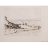 Sir David Young Cameron RA RSA RWS RSW RE (1865-1945) The Hill Tower ink and watercolour, signed
