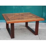 France & Son, a mid 20th century Danish rosewood square shaped parquetry top coffee table designed