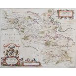 J. Blaeu (1596-1673) Sterlinensis Praefectura, Sterlin-Shyr hand coloured map 47cm x 57.5cm