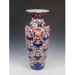 A large Japanese Imari porcelain vase, late 19th/early 20th century, decorated with flowers,