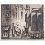 AR Sir Frank Brangwyn RA RWS PRBA RE HRSA (1867-1956) Back Street, Naples etching, signed in