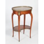 A late 19th century rosewood, marquetry and gilt metal mounted Louis XVI style occasional table, the