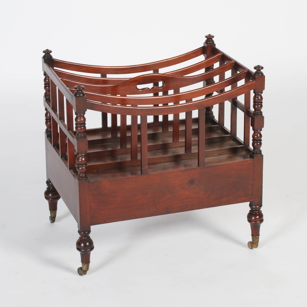 A 19th century mahogany Canterbury, the rectangular top with four divisions above a single - Image 6 of 7