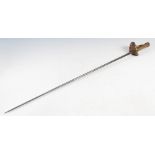 A Victorian Naval Officer's dress sword, with lions head pommel and wire bound shagreen grip, with