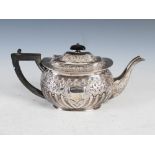 A Victorian silver teapot, Edinburgh, 1898, makers mark of M&C for Mackay & Chisholm, oval shaped