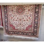 Beige ground Keshan carpet - Approx 230 x 160cm