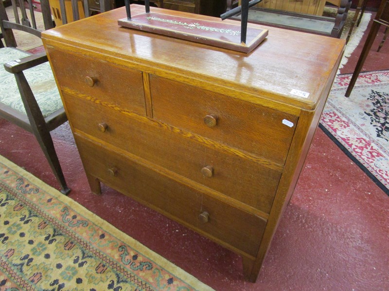 Mid 20C oak chest of 2 over 3 drawers