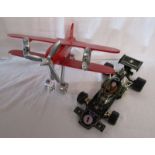 Die-cast model aeroplane & Corgi 'John Player Special' Formula 1 car