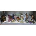 Shelf of collectables to include cloisonné