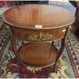 French parquetry and ormolu mounted oval occasional table