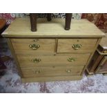 2 over 2 oak chest of drawers