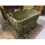 Large wicker log basket