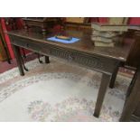 2 drawer Gothic oak serving table