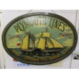 Plymouth Lines wooden advertising relief plaque
