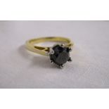 18ct gold Compton & Woodhouse black diamond 1 carat solitaire ring (limited edition of 721) -