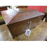 Mahogany sarcophagus tea caddy