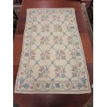 Kashmiri wool chain hand stitch rug - Approx 145 x 88cm