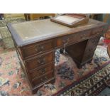 Mahogany & leather top pedestal desk