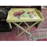 Painted butler's tray on stand