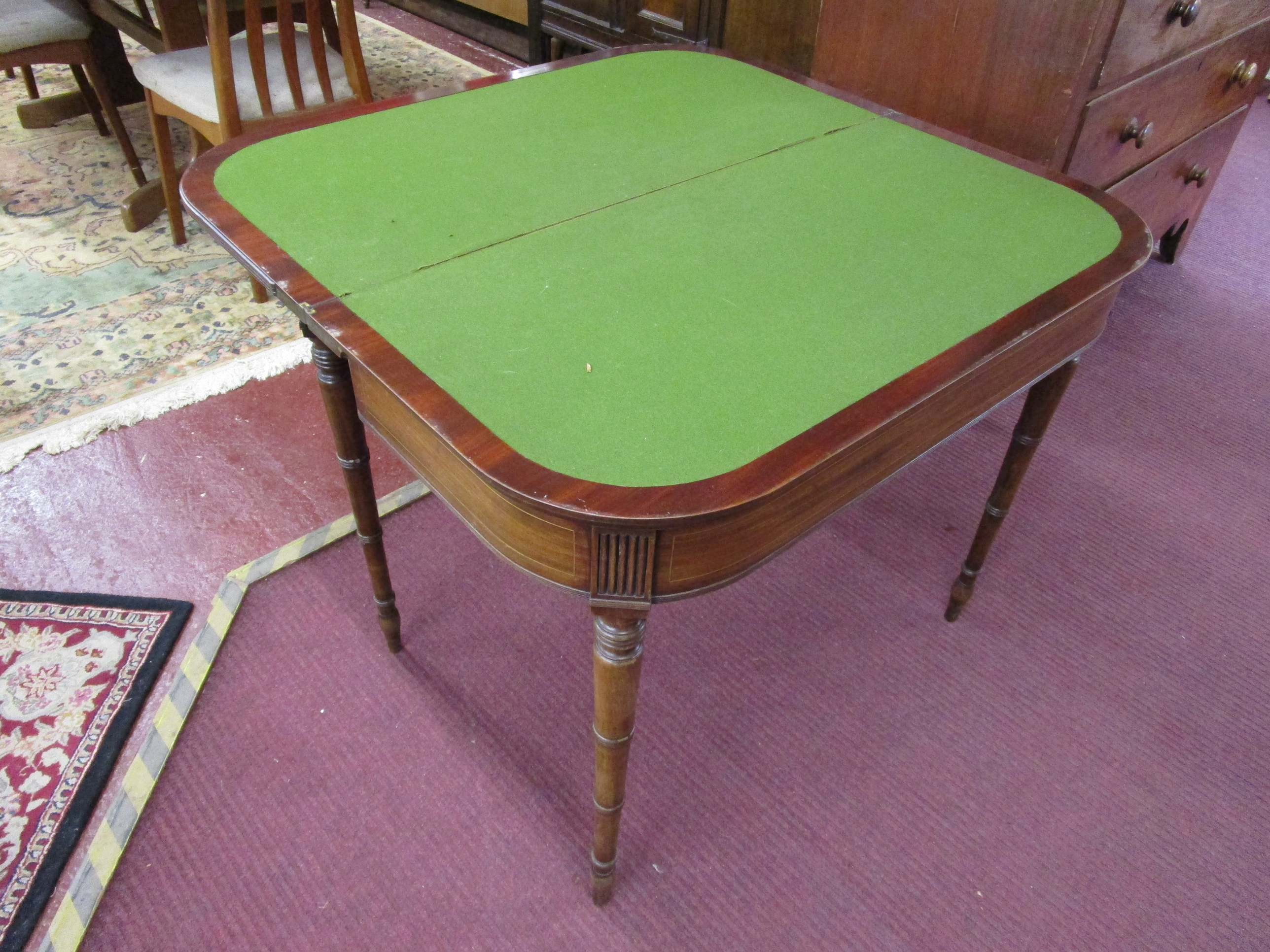 Georgian mahogany card table - Image 2 of 2