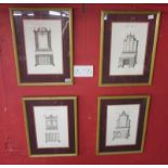 Set of 4 Thomas Chippendale furniture design prints