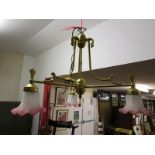 Brass 3 branch light fitting