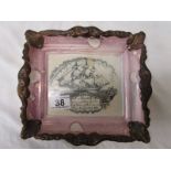 Early ship themed ceramic wall plaque