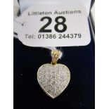 Gold diamond heart pendant (Compton & Woodhouse certificate of authenticity attached ) 0.50 pts (