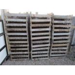 36 wooden advertising potato crates - Some A/F