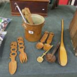 Carved kitchen utensils