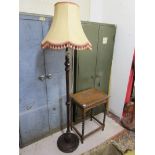 Oak barley twist occasional table & standard lamp