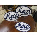 3 Meco advertising signs