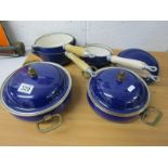 Collection of cast & enamelled pans