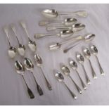 Collection of silver teaspoons - Approx 309g