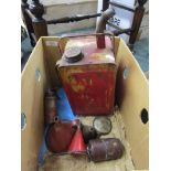 Collection of old oil cans to include Valor