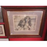 Lithograph - 2 girls by Henry Ryland