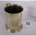 Hallmarked silver tankard (H: 80cm) Approx 128g