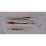 3 silver propelling pencils