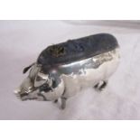 Hallmarked silver pig pin cushion