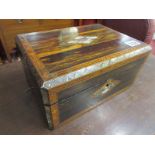 Coromandel jewellery box inlaid with mother of pearl containing jewellery making equipment etc