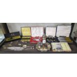 Collection of cased flatware & cruet set