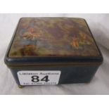 Oriental box with painted tortoiseshell lid